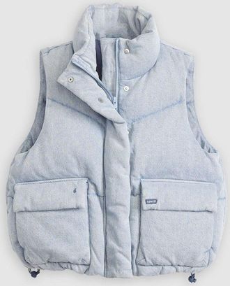 Levi's Womens Celebrate The Moment Ow Western Bubble Vest Jacket - Blue - Size X-Small