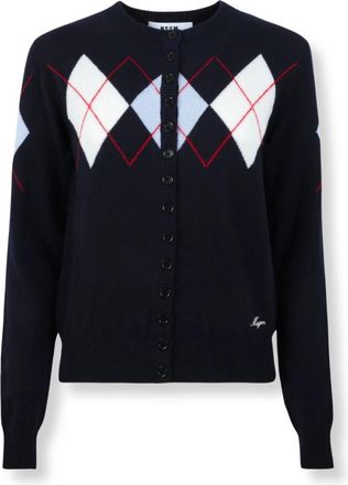 Msgm Msgm - Vest met argylepatroon - Dames - Truien - Veelkleurig - Maat: M Zijde