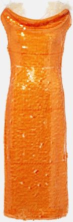 Xu Zhi Sequined draped gown