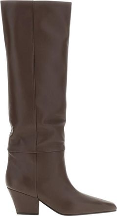PARIS TEXAS Brown High-knee Leather Boots
