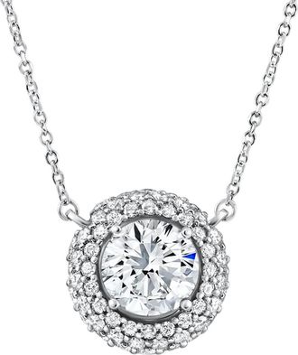 Pompeii3 Certified 3 1/2Ct Euro Diamond Pendant 14k Gold 18 Womens Necklace Lab Grown