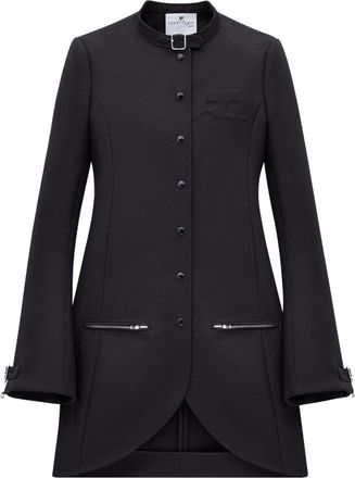 Courrèges Ellipse single-breast coat - women - Polyester - 34 - Black