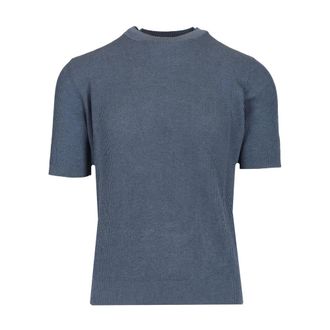 Mauro Ottaviani Ribbed T-Shirt - male - Mauro Ottaviani - T-Shirts - Blue - 2XL - Tops