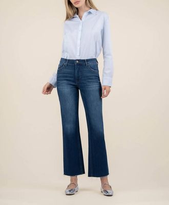 Kut from the Kloth Kelsey High Rise Fab Ab Ankle Flared Jeans In Royal