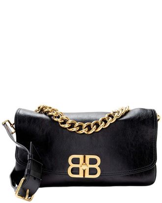 Balenciaga Leather Bb Soft Medium Shoulder Bag (Authentic Pre-Loved)