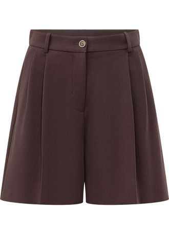 Pinko Brown Solid Shorts