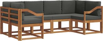 vidaXL Conjunto De Sof&aacute;s De Exterior 6 Uds. Natural Y Antracita Vidaxl