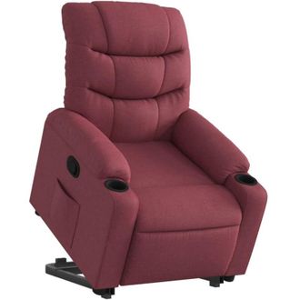 vidaXL Sill&oacute;n Reclinable Elevable Tela Rojo Tinto Vidaxl