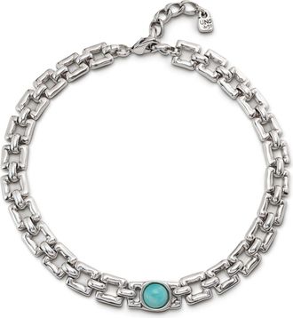 UNOde50 Murano Accent Square-Link Necklace