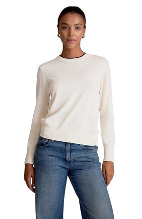 M.M.LaFleur Kit Light Merino Contrast Sweater in Garnet/ivory at Nordstrom, Size Xx-Large