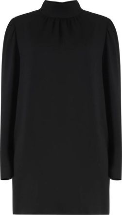 Max Mara Embassy Crepe Jurk - Dames - Korte kleedjes - Zwart - XS - Polyester - Kleedjes