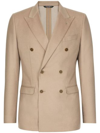 Dolce & Gabbana double-breasted peak lapel jacket - Neutrals