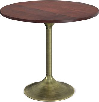 Simpli Home Radford Solid Mango Wood & Metal - Base 36X36in Round Contemporary Dining Table
