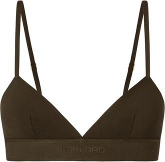 Tom Ford Katoenen Driehoek Beha - Dames - BHs - Bruin - XS - Katoen - Ondergoed