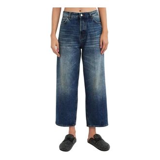 Haikure Betty Boyfriend Jeans met Hoge Taille - Dames - Cropped Jeans - Blauw - W27 - Katoen - Jeans
