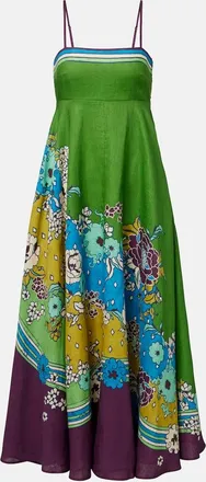 Alemais Al&eacute;mais Nanci printed linen midi dress