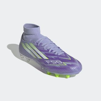 adidas Fussballschuh ADIDAS PERFORMANCE F50 SPARKFUSION LEAGUE FG/AG, Damen, Gr. 38,5, lila (violet tone, lucid lemon, lila rush), Synthetik, Textil, Schuhe 