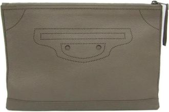 Balenciaga Pre-owned Leather balenciaga-bags - Dames - Vintage Clutch - Grijs - ONE Size - Leer - Vintage