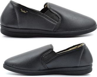 Generic Mens Slip On Slippers Size 10 Carpet Slipper Size 11 Mens Slip On Slipper Comfort Slippers Fleece Lined Comfort Sizes 7-12 Black 10 UK