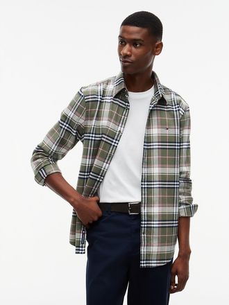 Tommy Hilfiger Mens Tommy Jeans Brushed Check Flannel Shirt - Rocky Mountain - XXL