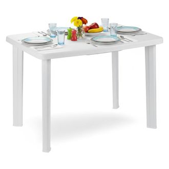 Dmora Dmora Table Rectangulaire Modulable, Made In Italy, 101 X 68 X 72 Cm, Coloris Blanc