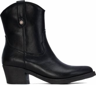 Refresh Womens Italian Western Ankle Booties In Black