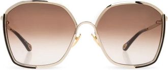 Chlo&eacute; Charms Zonnebril - Dames - Zonnebrillen - Geel - 59 MM - Accessoires
