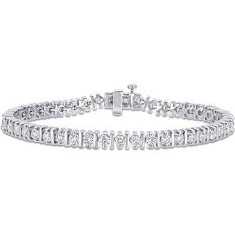Delmar Sterling Silver Created 4 1/2ctw Moissanite Bracelet in White at Nordstrom Rack