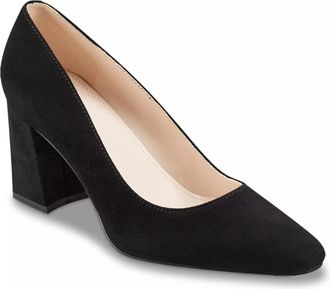 Marc Fisher Keri Dress Pump Womans US Black Snip Toe Block Heel HAWK345