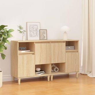Berkfield Home Sideboards 2 pcs Sonoma Oak 60x35x70 cm Engineered Wood in Brown | Size: 60 x 35 x 70 cm