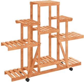 vidaXL Soporte de flores con ruedas madera maciza abeto 110x25x101 cm Vidaxl