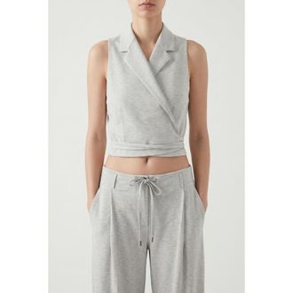 Brunello Cucinelli Light Grey Sleeveless Shirt, Size X-Small