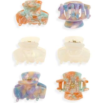 Tasha Assorted 6-Pack Mini Jaw Hair Clips in Ivry/green Multi/Purple Multi at Nordstrom
