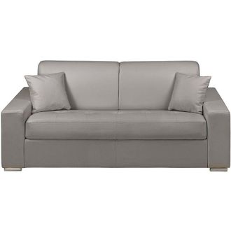 Vente-Unique Vente-unique - Divano letto 3 posti a ribalta in similpelle Grigio - Larghezza Materasso 140 cm - Spessore 14 cm - emir