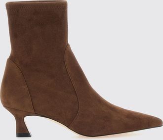 Stuart Weitzman Stivaletti a calza in pelle scamosciata con tacco a rocchetto