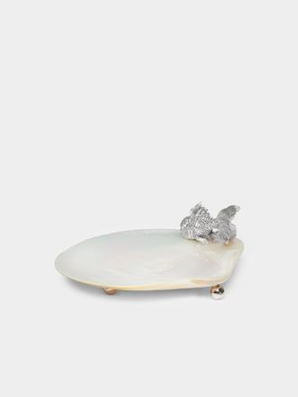 Objet Luxe Oranda Silver-Plated and Mother-of-Pearl Plate
