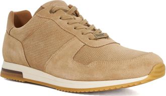 Dune London Mens Trilogy Lace-Up Runner Trainers Size UK 12 Suede Sand