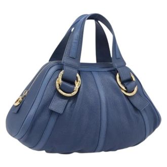 Bulgari Pre-owned Vintage Handbag - Dames - Pre-owned - Blauw - Maat: ONE Size Leer