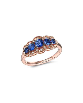 Le Vian 14K Rose Gold 0.85 Ct. Tw. Diamond & Sapphire Half-Eternity Ring