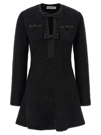 Self Portrait Black Cotton Short Womens Dress