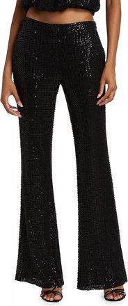 Ramy Brook Olivian Sequined Straight Leg Pants In Black