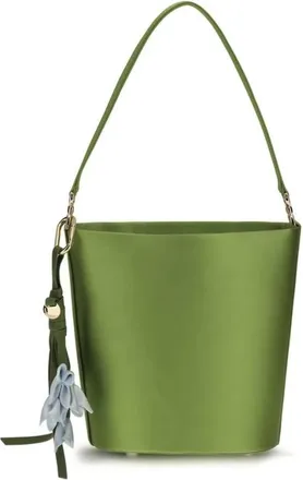 Self Portrait Borsa a secchiello in raso - - Bags - Donna - Verde - ONE SIZE