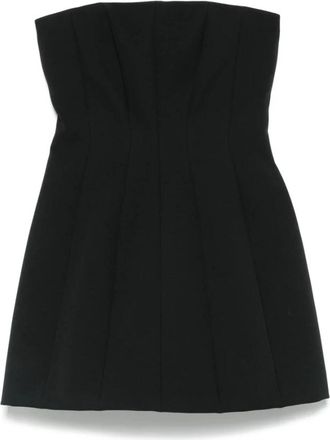Max Mara Zwarte Strapless Geplooide Rok Jurk - Dames - Feestkleedjes - Zwart - XS - Kleedjes