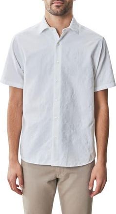Robert Barakett Silverlake Short Sleeve Woven Button-Up Shirt in White at Nordstrom Rack, Size X-Large