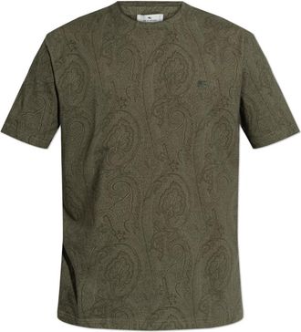 Etro T-shirt met patroon - Heren - T-shirts - Groen - XL - Katoen - Tops