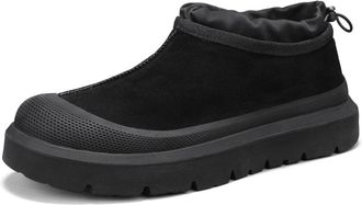 Generic Warm Anti-Slip Thick Sole Boots for Men & Women, Winter Fleece Lined Suede Ankle Boots for Casual & Outdoor Black