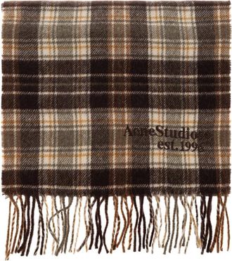 Acne Studios Cashmere Sjaal in Tartan - unisex - Accessoires - Bruin - Maat: ONE Size Kasjmier