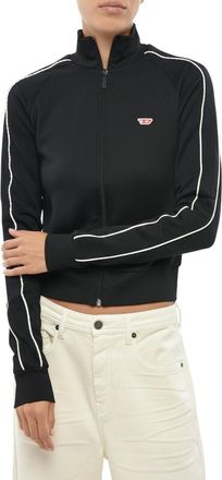 Diesel Black Logo Mock Collar Sweatshirt