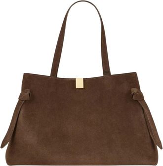 Yuzefi Gyoza Tote Suede - Dames - Shoppers - Bruin - ONE Size - Leer - Tassen