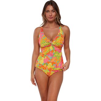 Sunsets Forever Tankini Swimsuit Top - D Cup in Citrus Grove Sandbar Rib at Nordstrom, Size 32